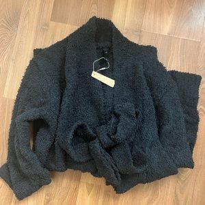 NWT SKIMS Cozy Knit Short Robe ONYX